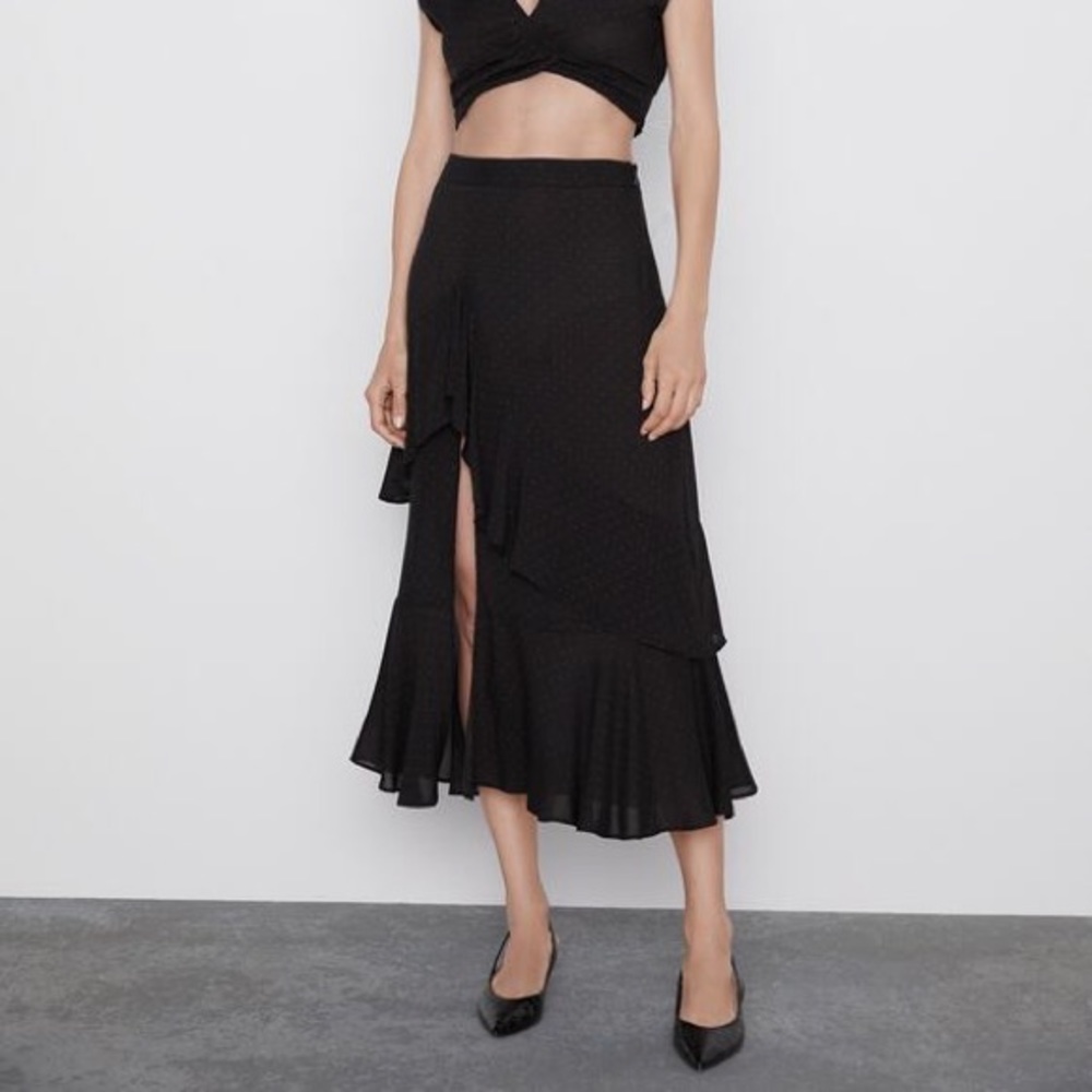Polka Dot Ruffled Skirt